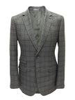 Grauer Tweed-Blazer mit Karomuster