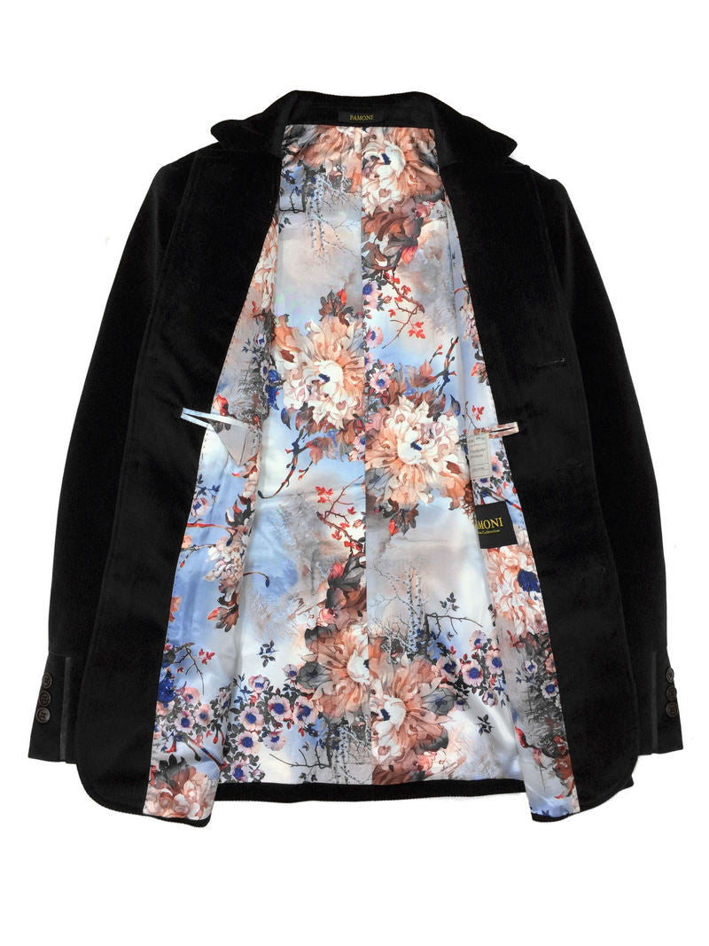 Freizeitjacke aus schwarzem Samt