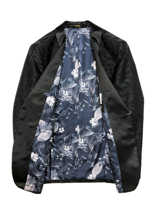 Black Jacquard Brocade Dinner Jacket