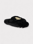 Sacai Wmns Fuax Fur Comfort Slippers Black