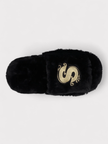 Sacai Wmns Fuax Fur Comfort Slippers Black