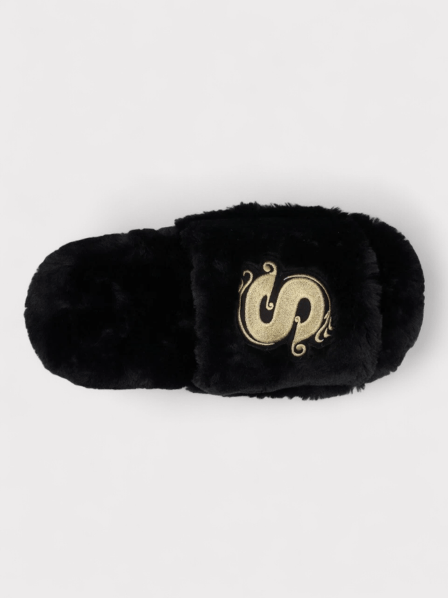 Sacai Wmns Fuax Fur Comfort Slippers Black