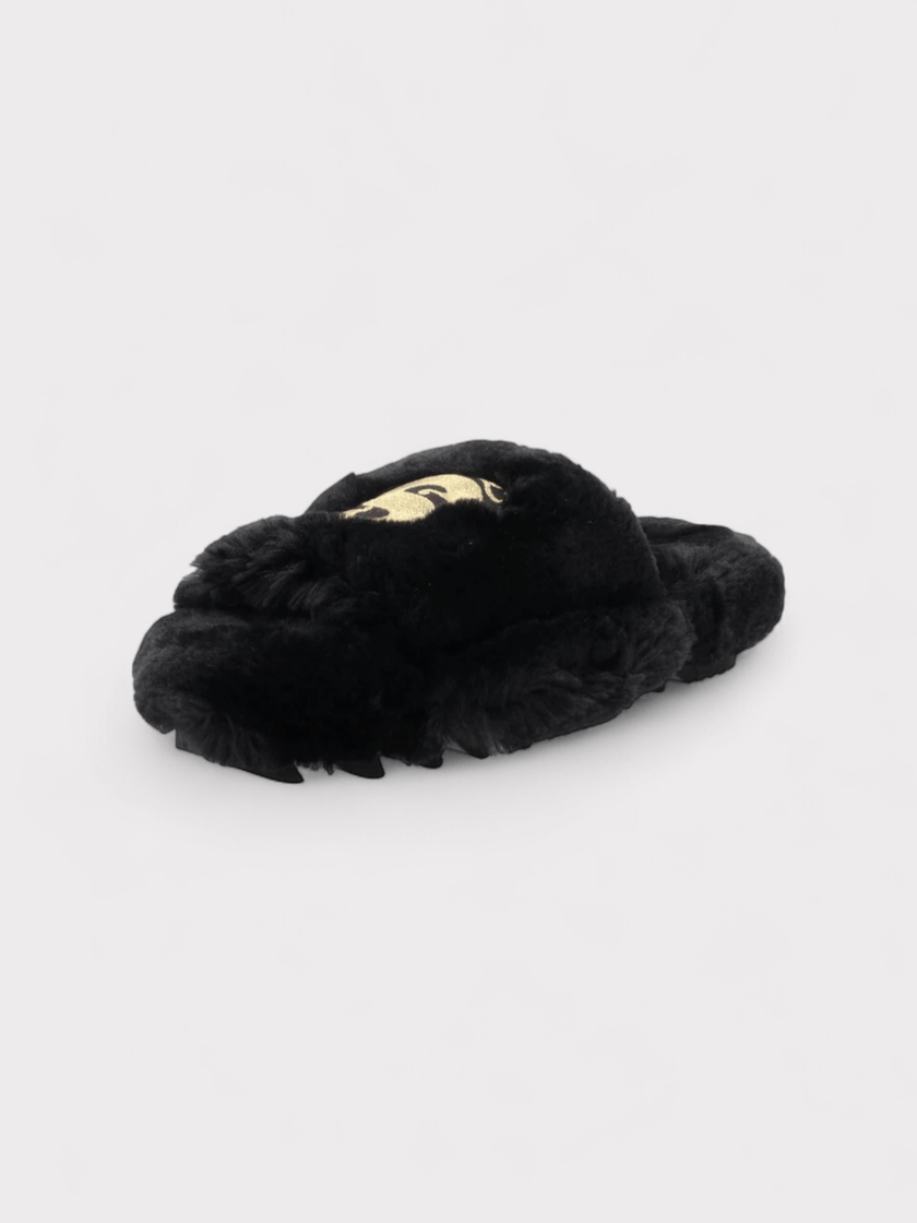 Sacai Wmns Fuax Fur Comfort Slippers Black