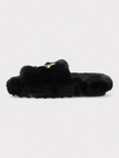 Sacai Wmns Fuax Fur Comfort Slippers Black