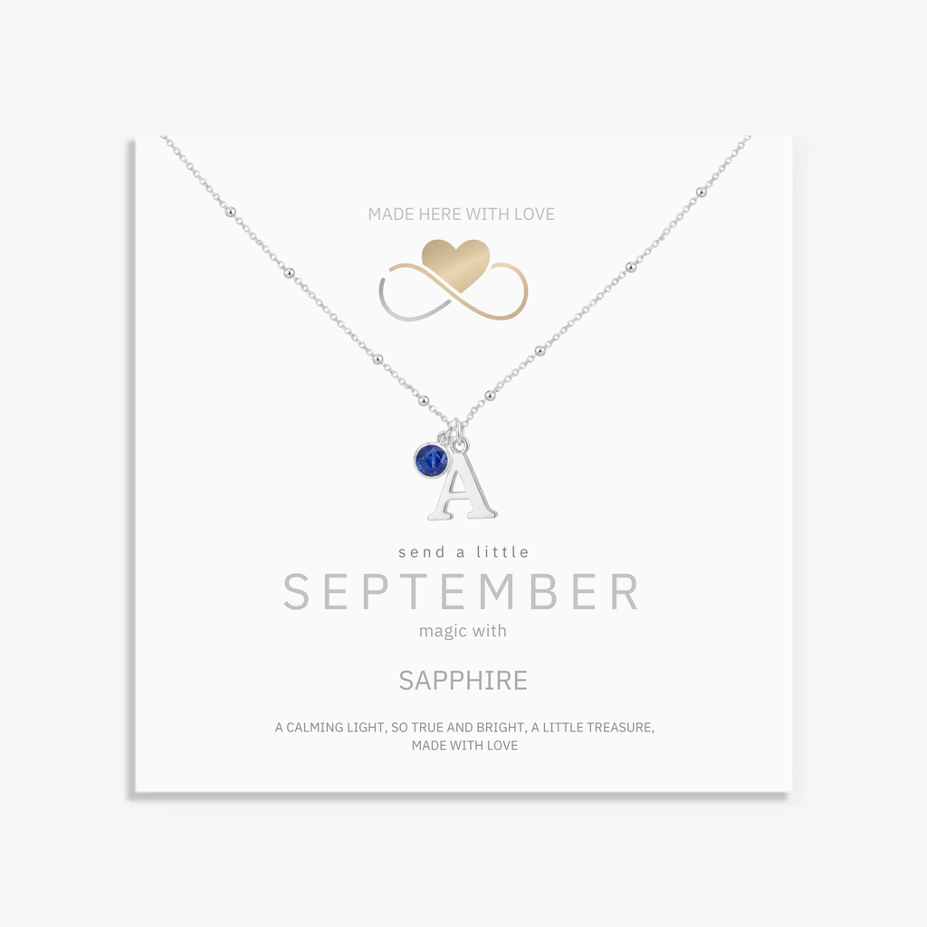 Initial Letter & Birthstone Charm Necklace