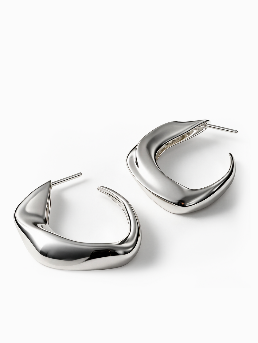 Seren Large Hoops | Sterling Silver