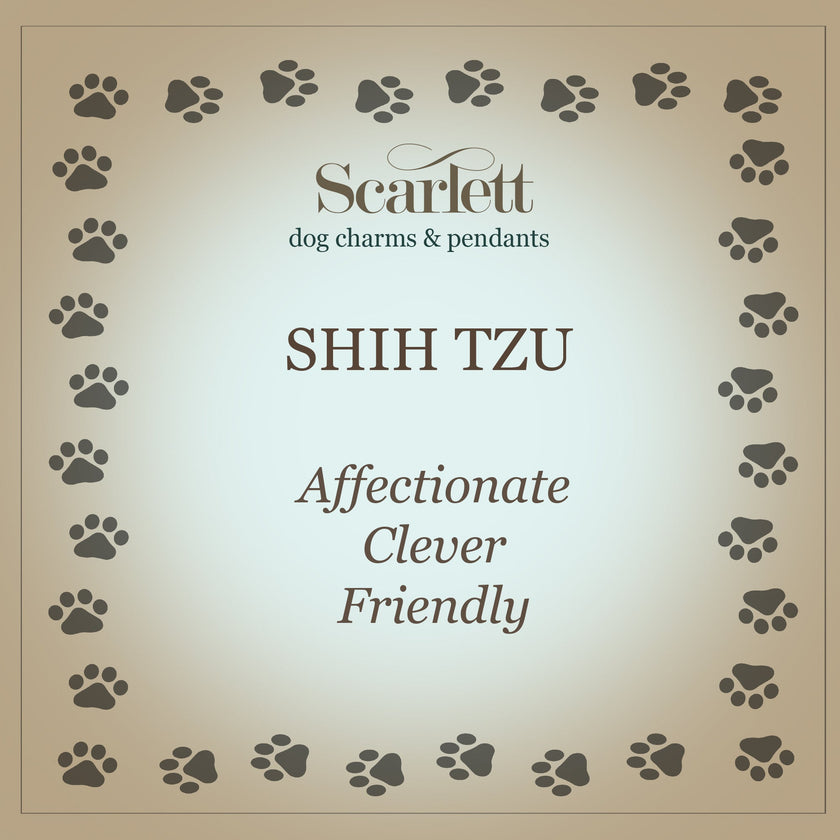 Shih Tzu Silver Dog Charm