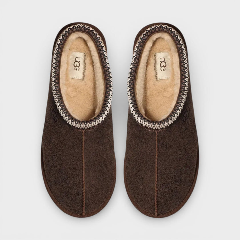 Tasman Distressed Slipper Brown