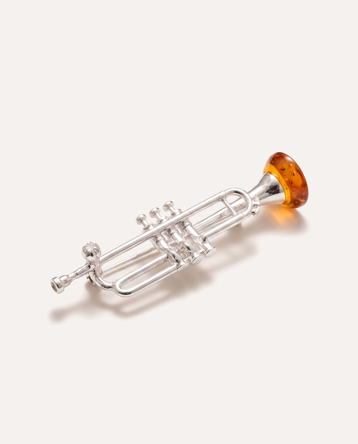 Silver Trumpet Brooch