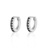 Huggie Earrings With Black Stones