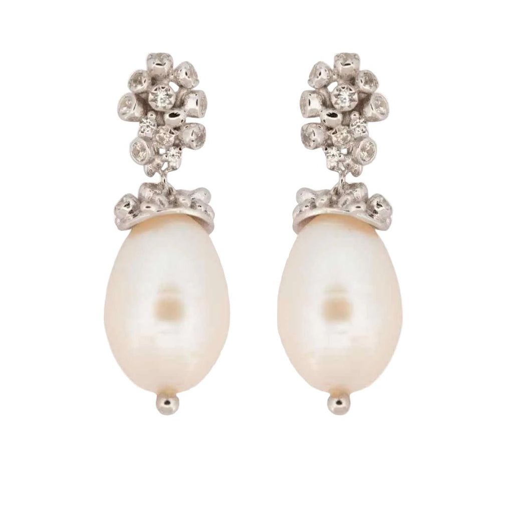 Silver Baroque Pearl Earrings - Lyra
