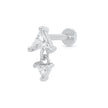 Diamond Drop Single Flat Back Earring