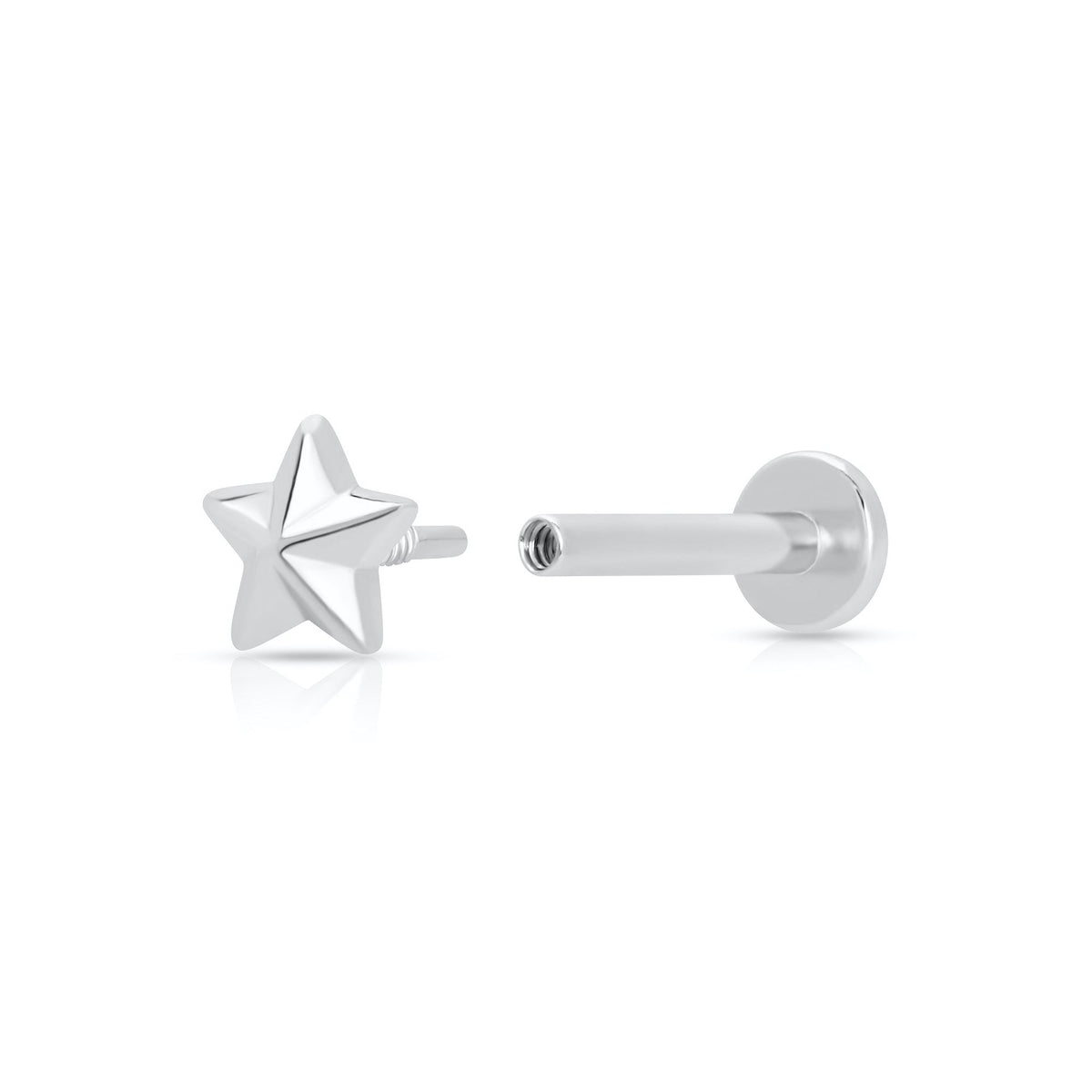 Faceted Star Single Flat Back Earring