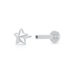 Faceted Star Single Flat Back Earring