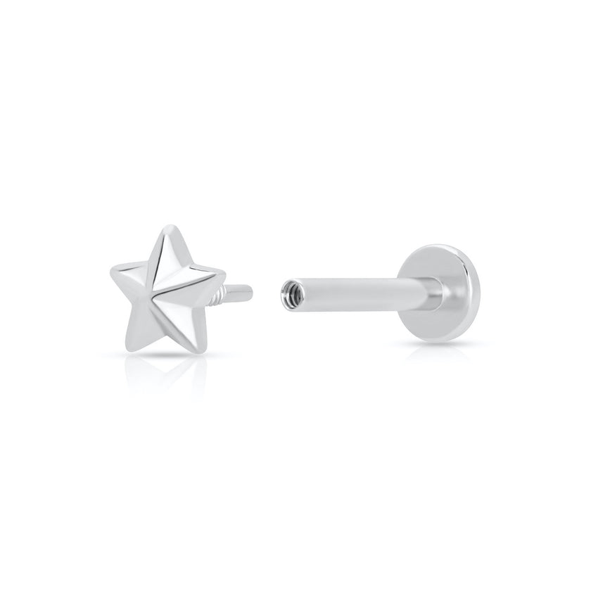 Faceted Star Single Flat Back Earring