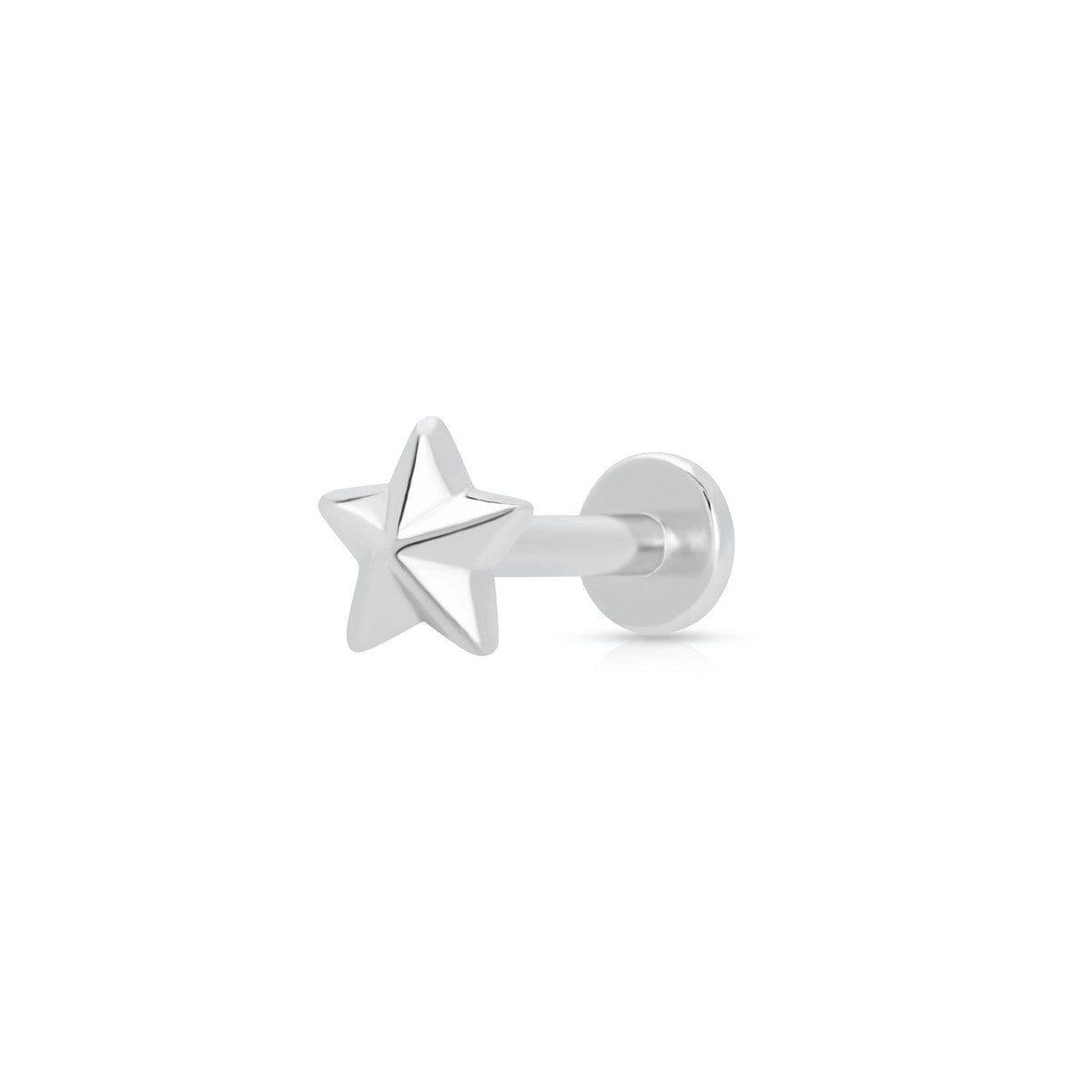 Faceted Star Single Flat Back Earring