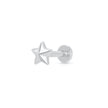 Faceted Star Single Flat Back Earring
