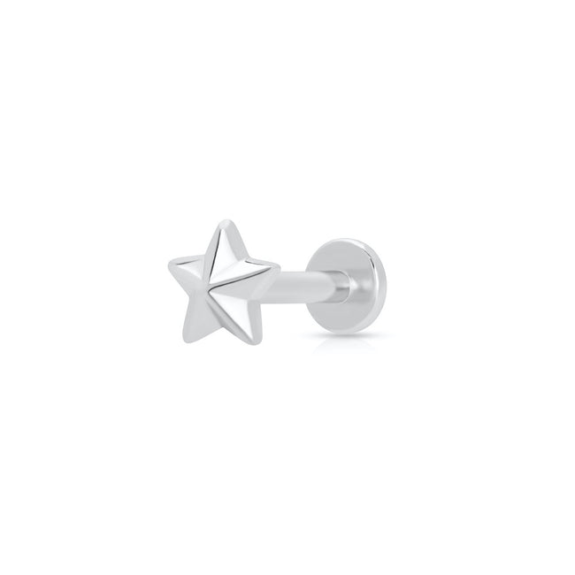 Faceted Star Single Flat Back Earring