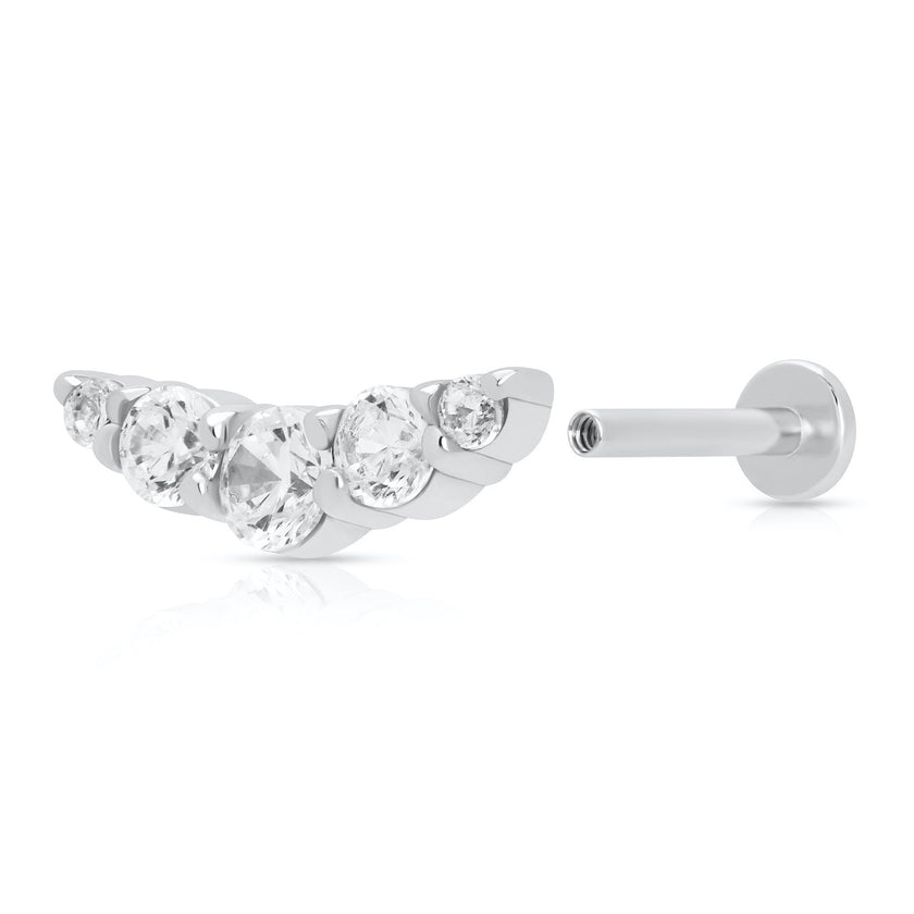 Helix Curve Sparkling Single Flat Back Earring