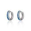 Huggie Earrings with Blue Stones