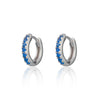 Huggie Earrings with Blue Stones