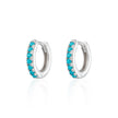 Huggie Earrings With Turquoise Stones