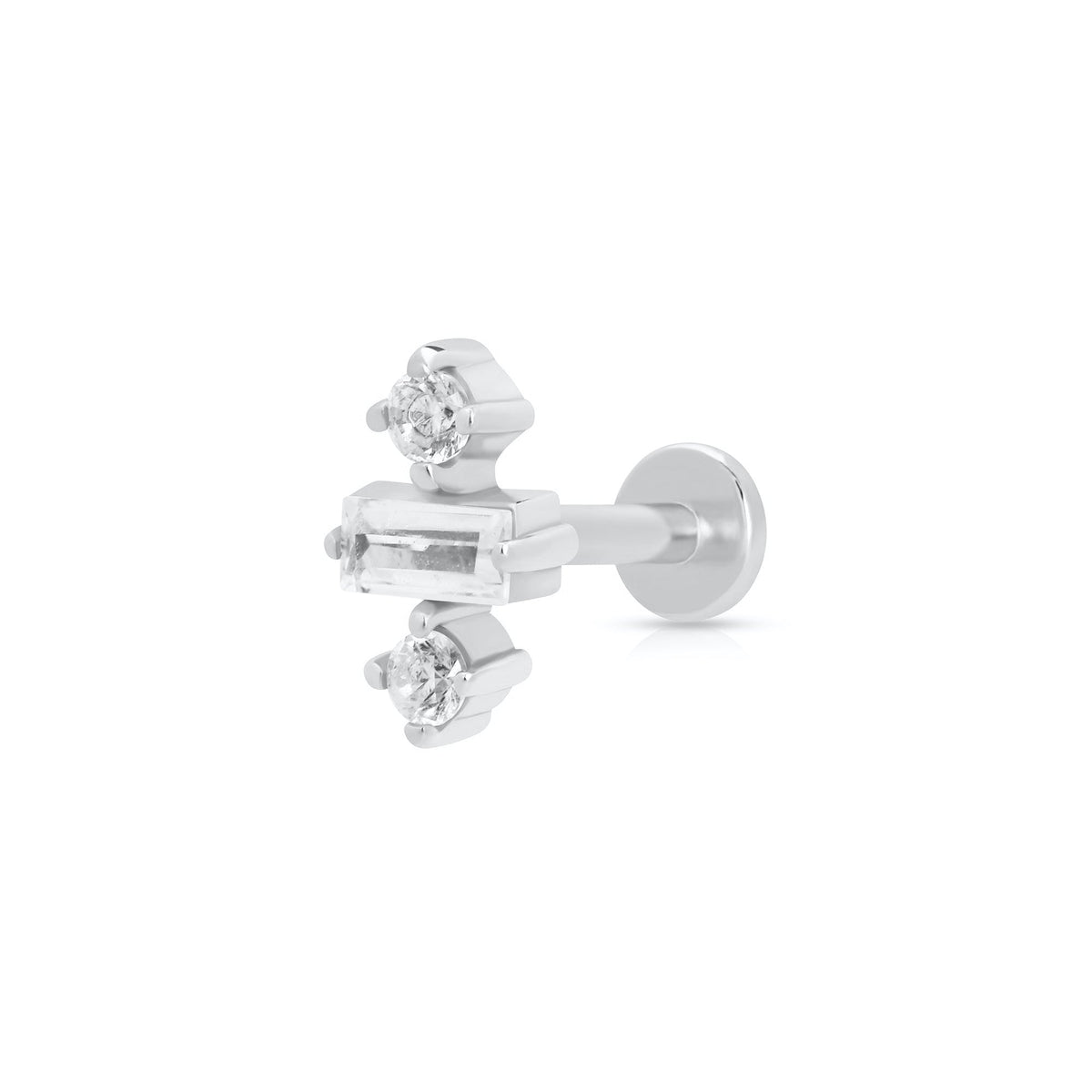 Jessica Baguette Single Flat Back Earring