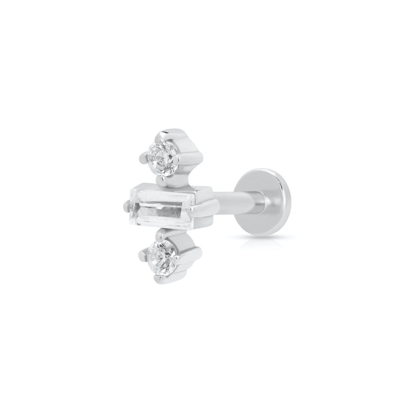 Jessica Baguette Single Flat Back Earring