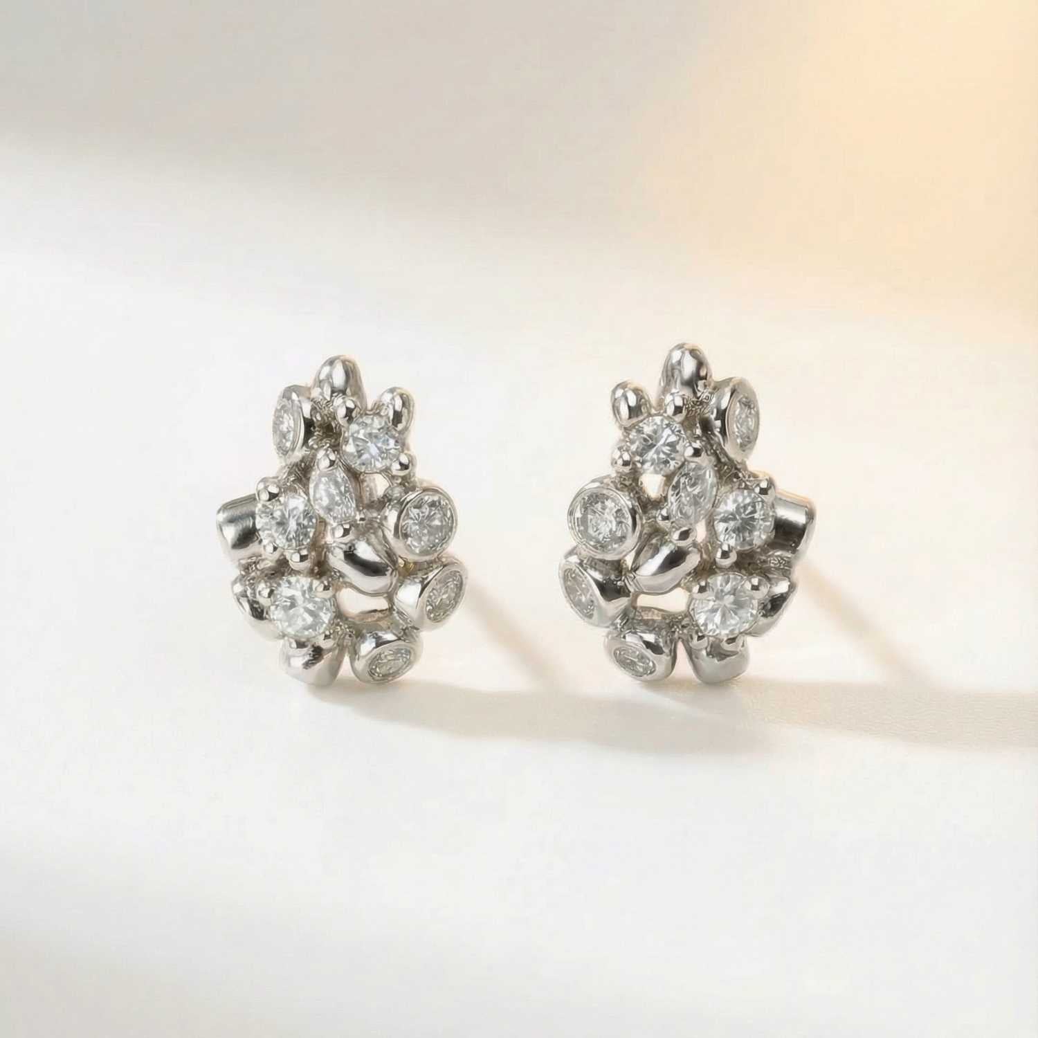 Silver Lyra Stud Earrings