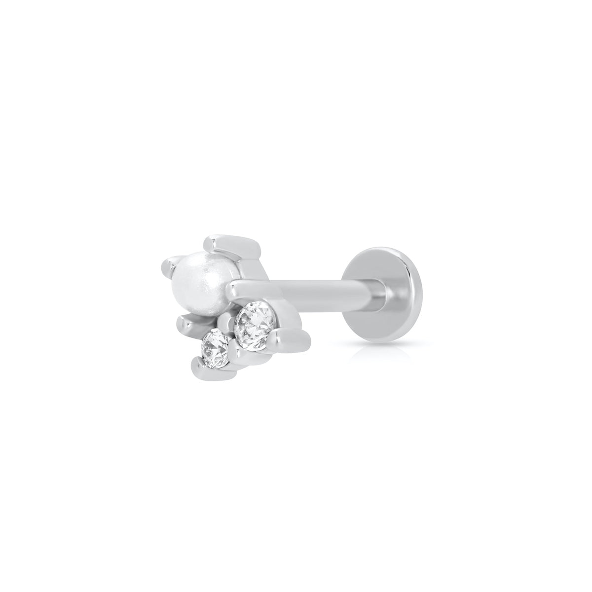 Hannah Martin Pearl & Sparkle Single Flat Back Earring