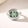 Silver Sea Green Quartz Gemstone Ring - Margo