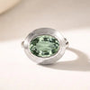 Silver Sea Green Quartz Gemstone Ring - Margo