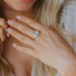 Silver Sea Green Quartz Gemstone Ring - Margo
