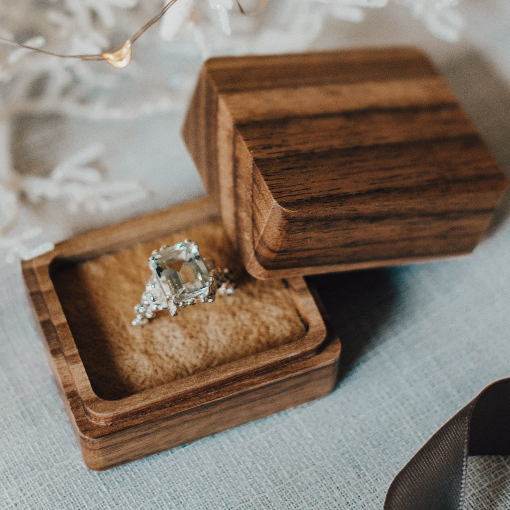 Zilveren Statement Ring met Groene Kwarts - Giselle