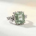 Zilveren Statement Ring met Groene Kwarts - Giselle