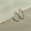Silver White Topaz Gemstones- Seren Hoops