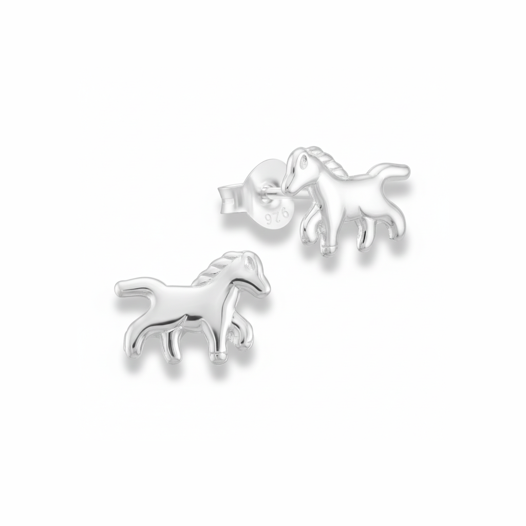 Sterling Silver Horse Stud Earrings