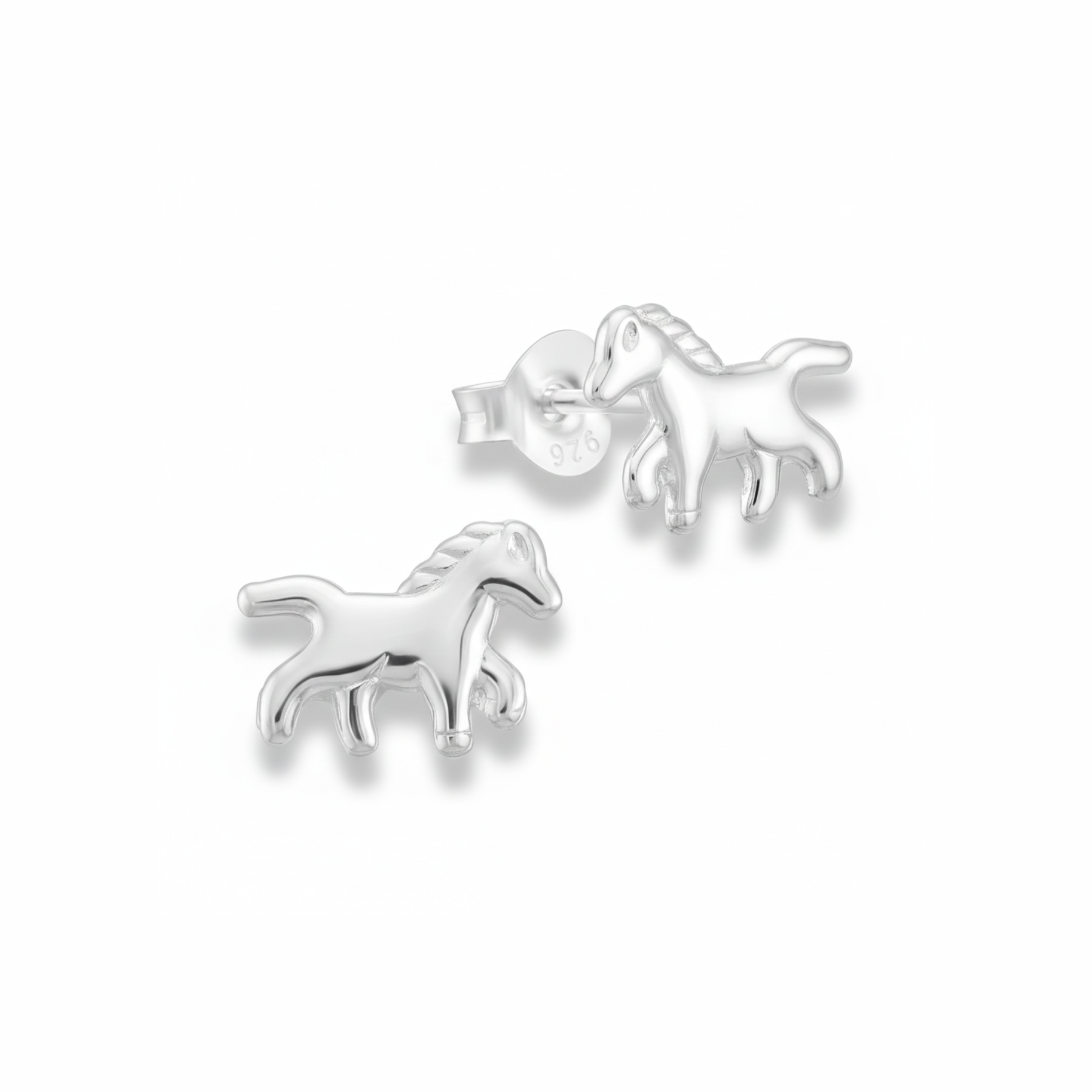 Sterling Silver Horse Stud Earrings
