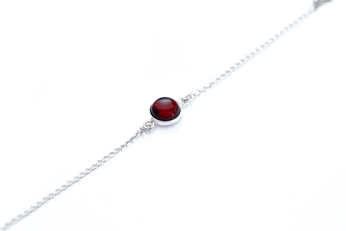 Bracciale a catena con maglie ESSENTIALS color ambra ciliegia