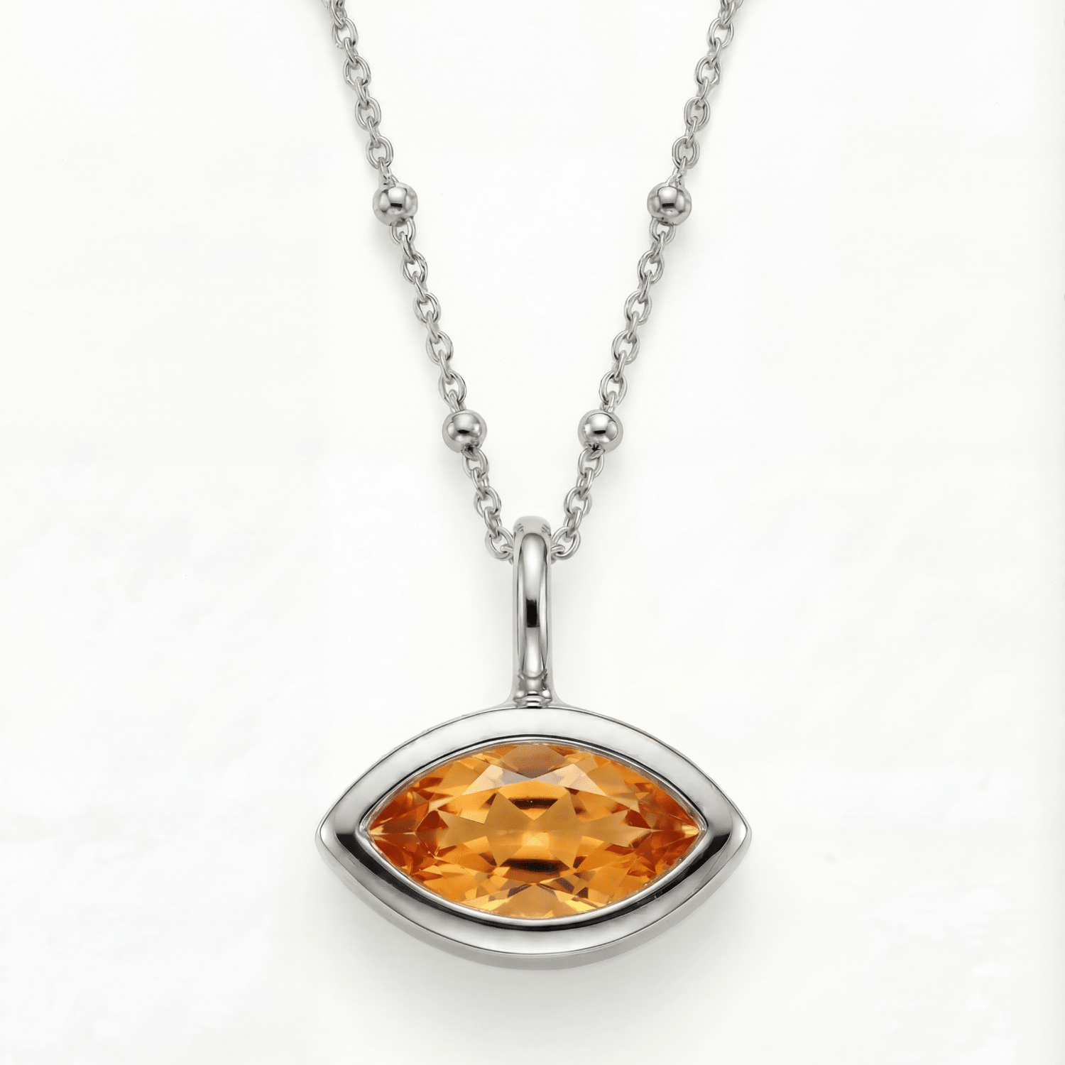 Siren’s Teardrop Citrin Halskette – Gold oder Silber