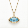 Siren’s Teardrop Sky Blue Topaz Necklace - Gold or Silver
