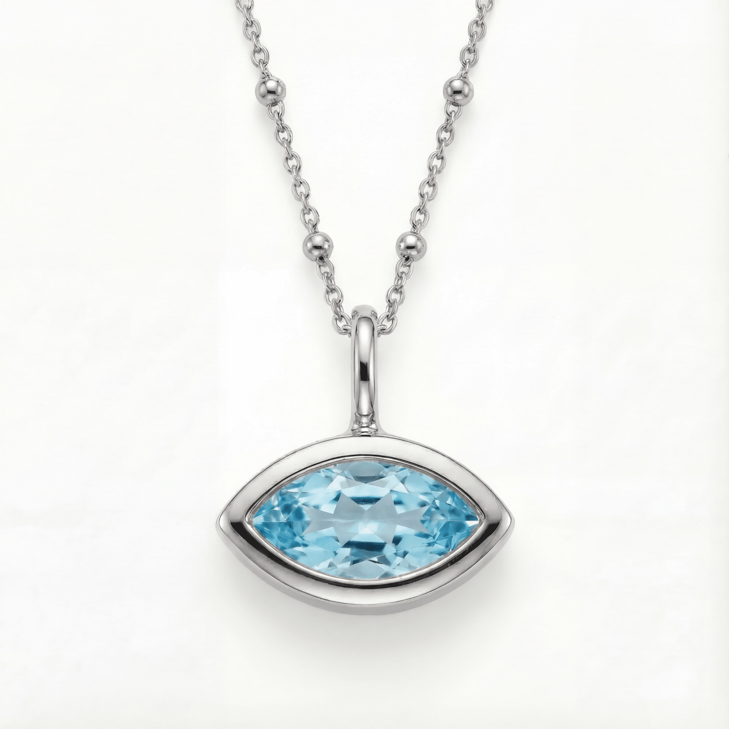Halskette aus himmelblauem Topas „Siren’s Teardrop“ – Gold oder Silber