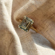 Anello in quarzo verde oro o argento - Luna