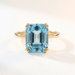 Gold or Silver Ocean Blue Topaz Ring - Bali