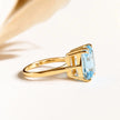 Gold or Silver Ocean Blue Topaz Ring - Bali