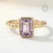 Tidewashed Amethyst Ring - Octagonal Amethyst & Hammered Band