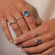 Elements Gold Semi-Precious Statement Ring with Diamond Shoulder