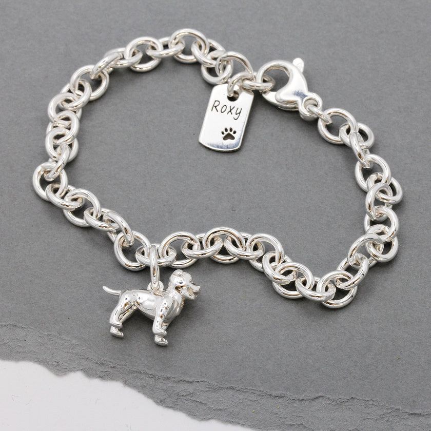 Staffordshire Bull Terrier Silver Dog Charm Bracelet