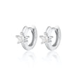 Sparkling Star Silver Huggie Earrings