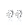 Sparkling Star Silver Huggie Earrings